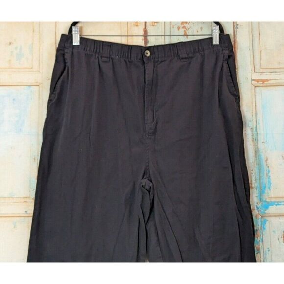 Kingsize Mens L 40 Tall Black Pants Cotton Solid Pockets Button Zip Stretch - Picture 5 of 9